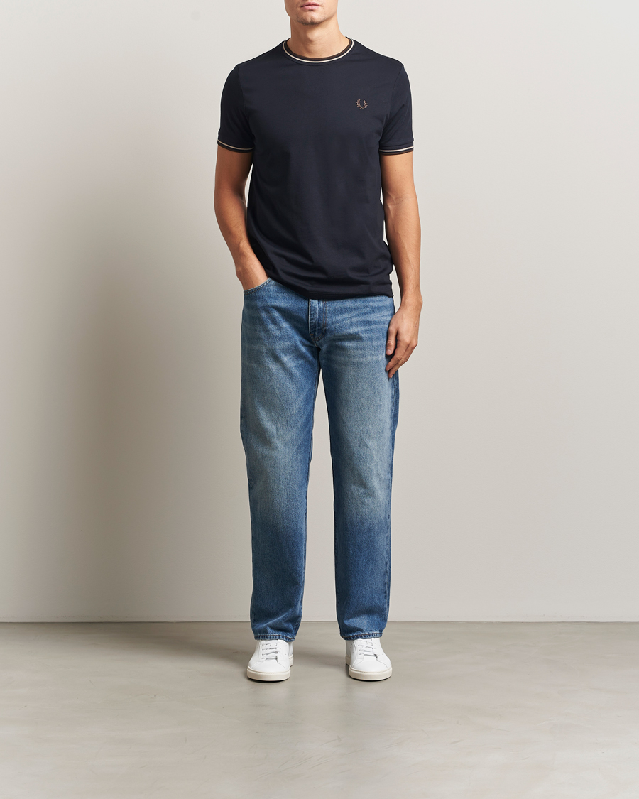 Uomini | T-shirt | Fred Perry | Twin Tipped T-Shirt Navy