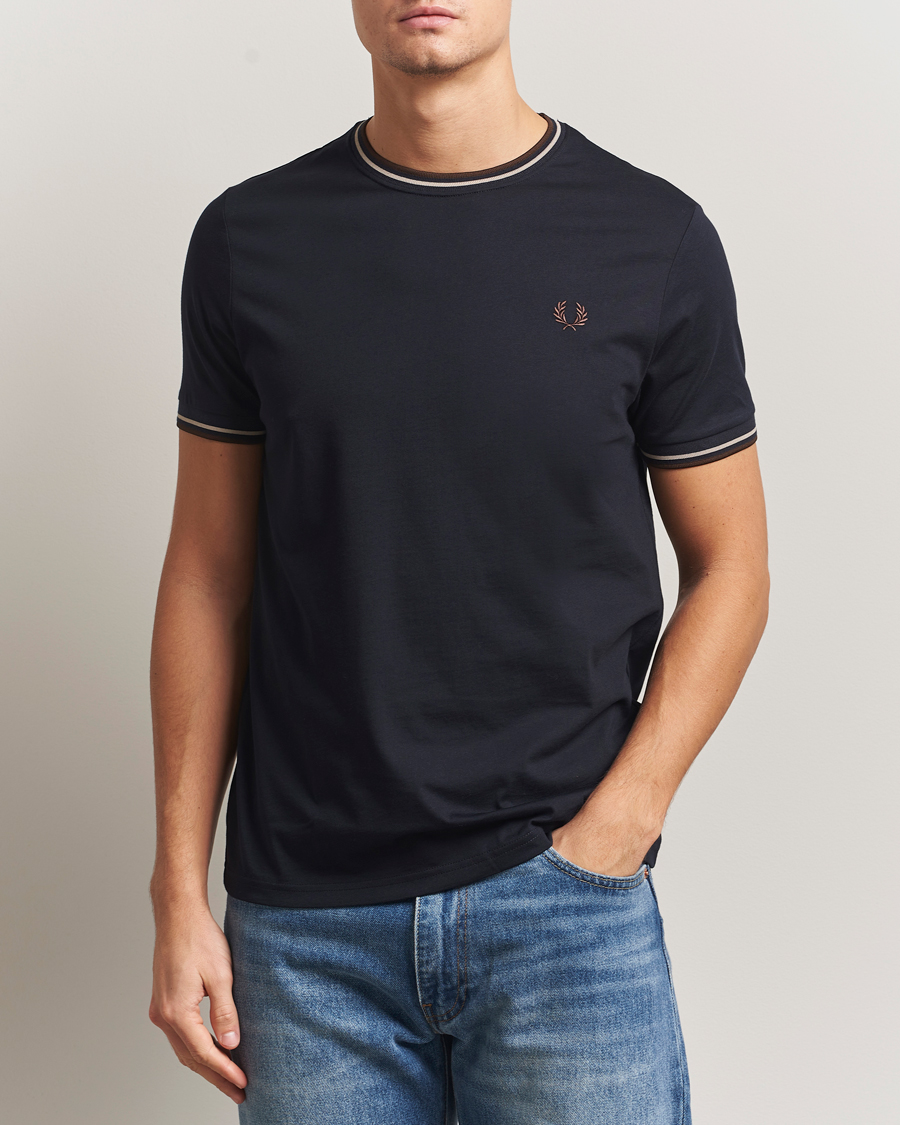 Uomini | T-shirt | Fred Perry | Twin Tipped T-Shirt Navy