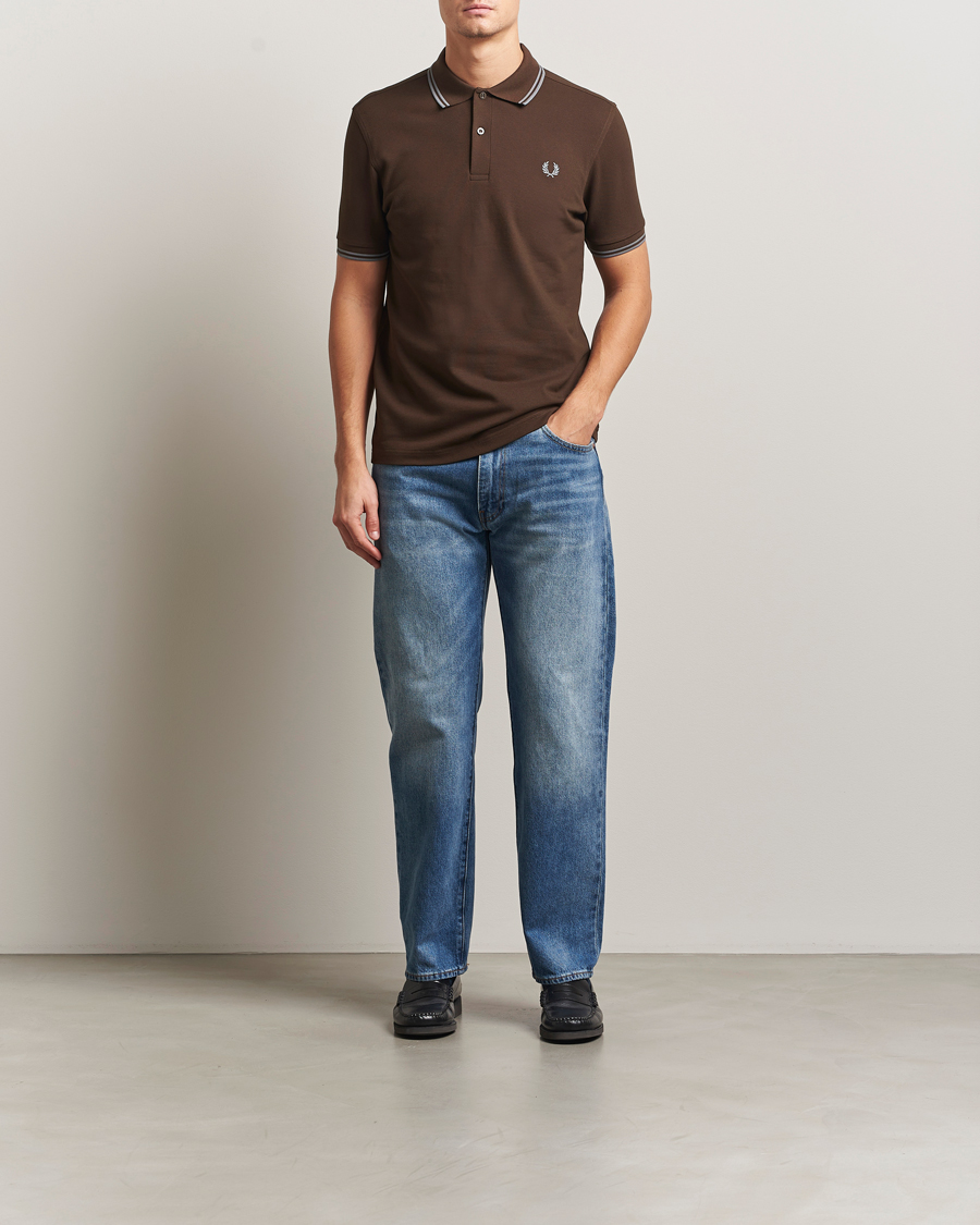 Uomini | Polo | Fred Perry | Twin Tipped Shirt Burnt Tobacco