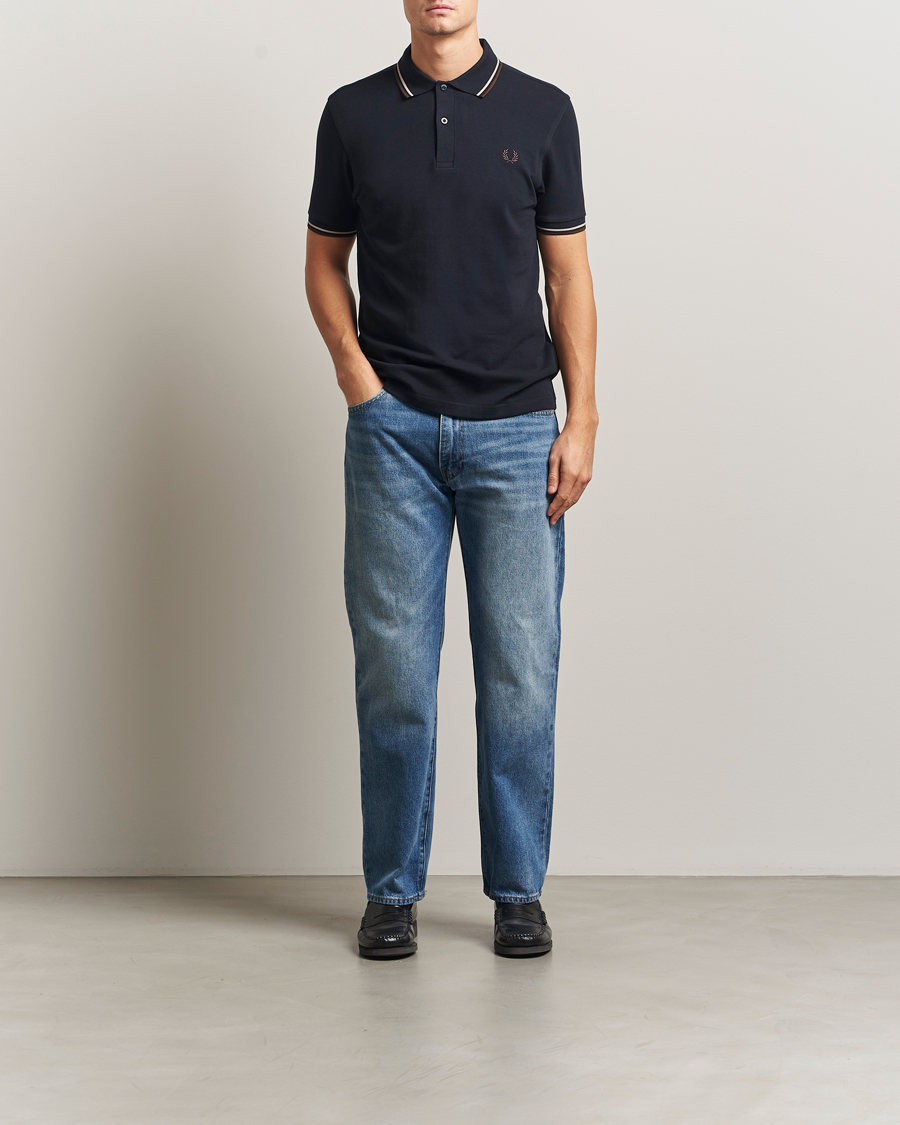 Uomini | Polo | Fred Perry | Twin Tipped Shirt Navy