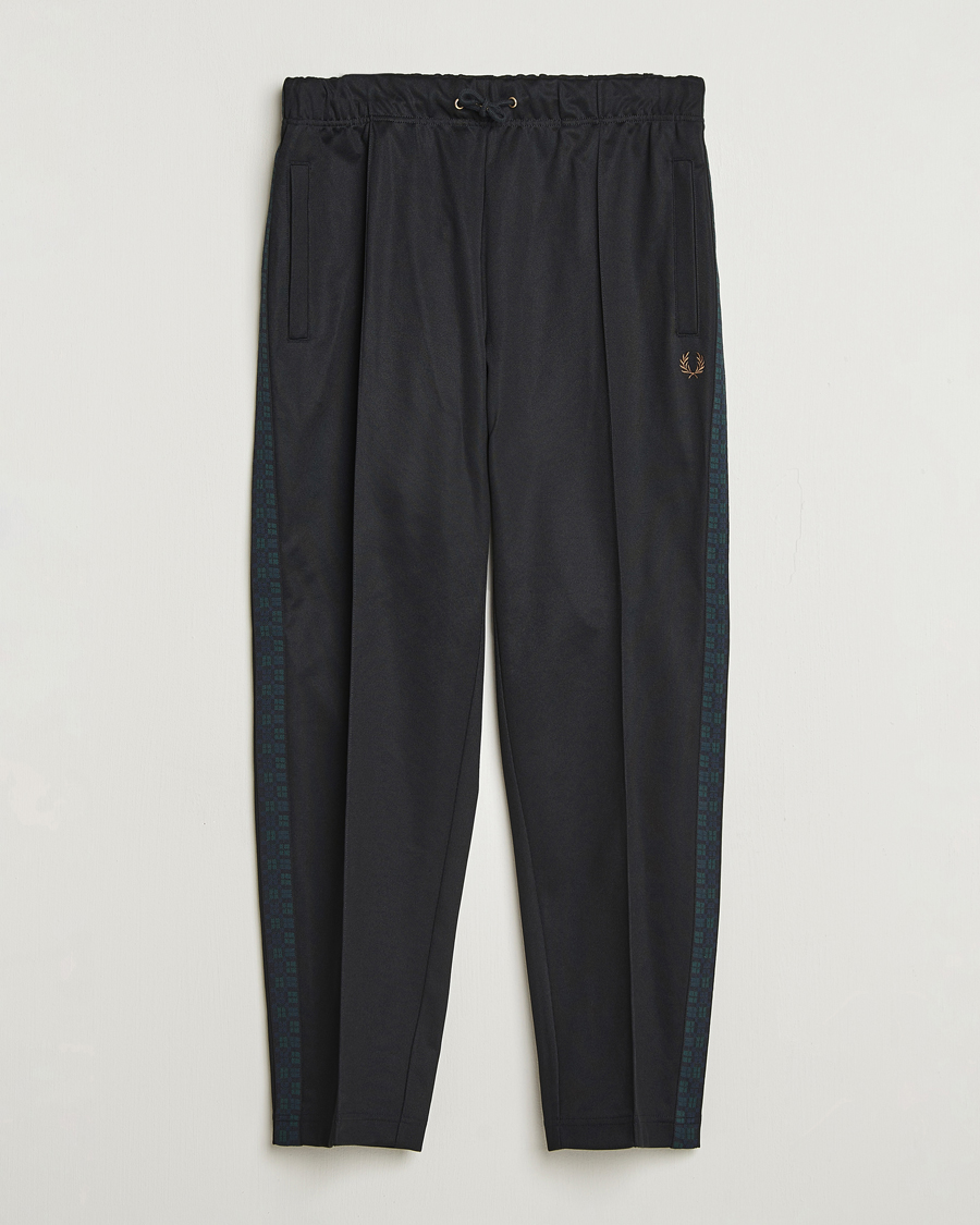 Uomini | Pantaloni | Fred Perry | Blackwatch Tartan Taped Track Pants Black