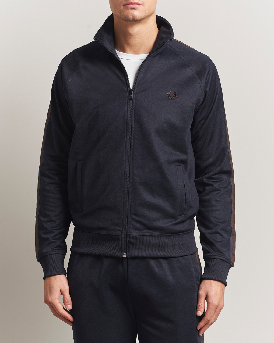Uomini | Maglieria | Fred Perry | Taped Track Jacket Navy