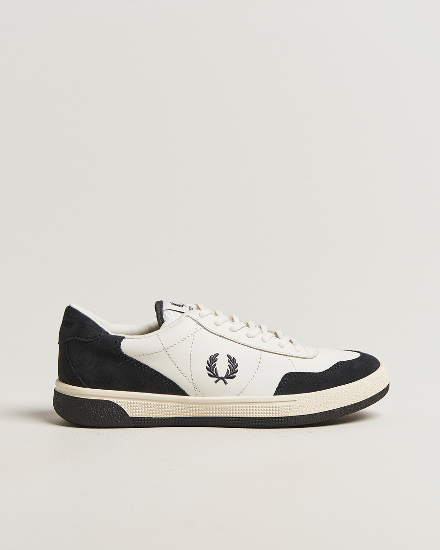 Uomini | Sneakers | Fred Perry | B11 Leather/Suede Sneaker Snow White/Navy