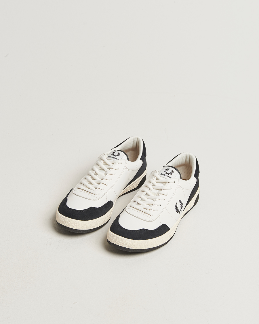 Uomini | Sneakers | Fred Perry | B11 Leather/Suede Sneaker Snow White/Navy