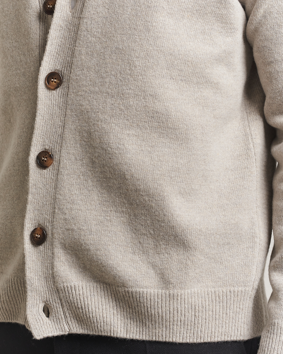 Uomini | Maglieria | Oscar Jacobson | Eduardo Wool Cardigan Beige