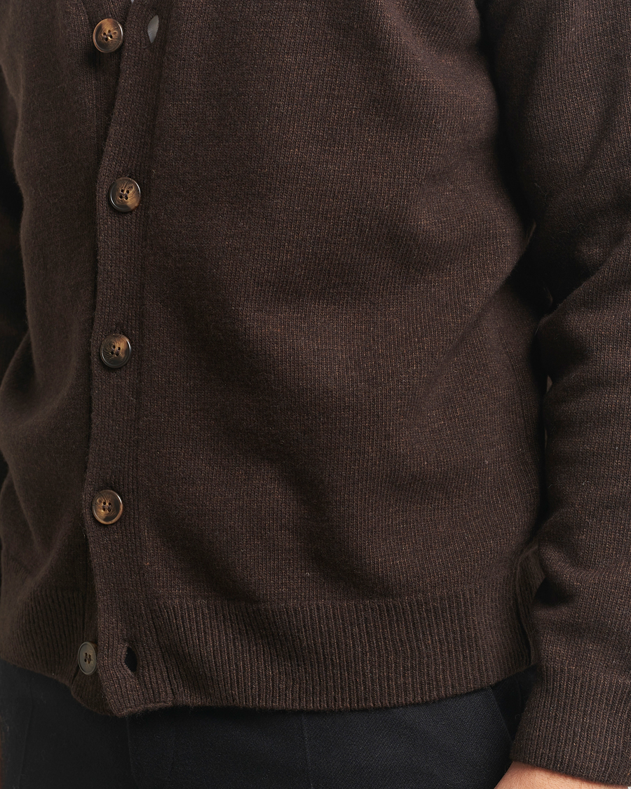 Uomini | Maglieria | Oscar Jacobson | Eduardo Wool Cardigan Brown