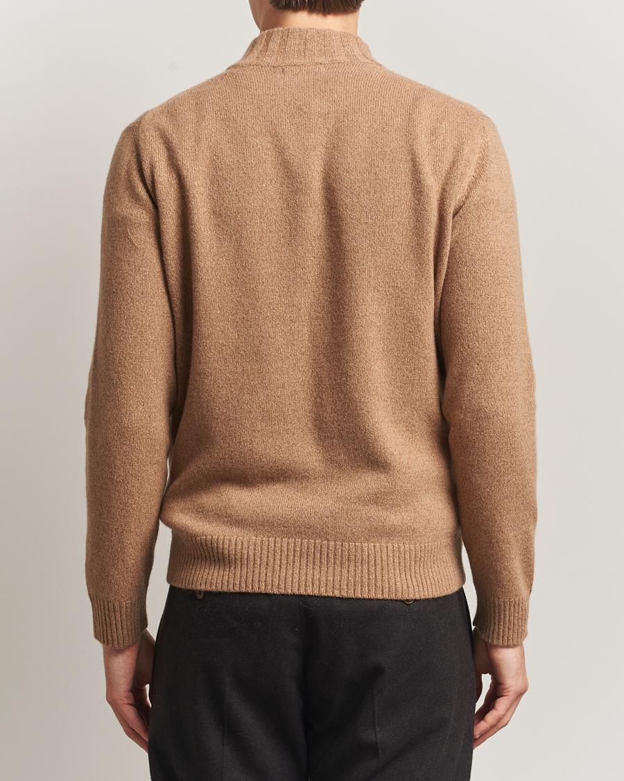 Uomini | Maglieria | Oscar Jacobson | Paul Wool/Cashmere Half-Zip Beige