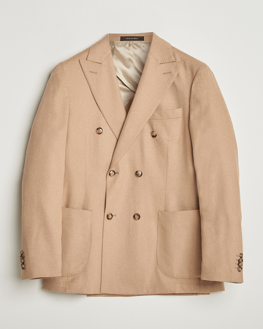 Uomini | Blazers | Oscar Jacobson | Farris Baby Camel Loro Piana Blazer Beige