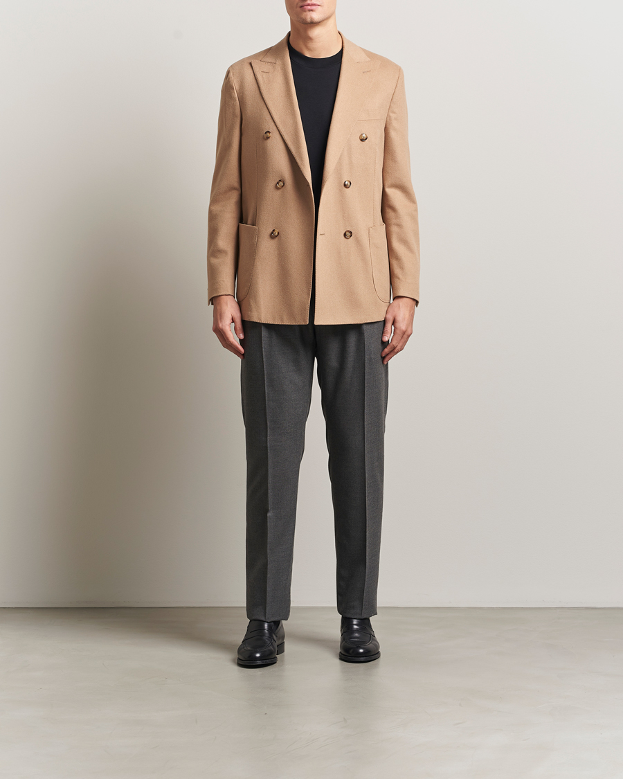 Uomini | Blazers | Oscar Jacobson | Farris Baby Camel Loro Piana Blazer Beige
