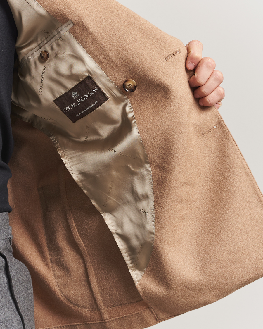 Uomini | Blazers | Oscar Jacobson | Farris Baby Camel Loro Piana Blazer Beige