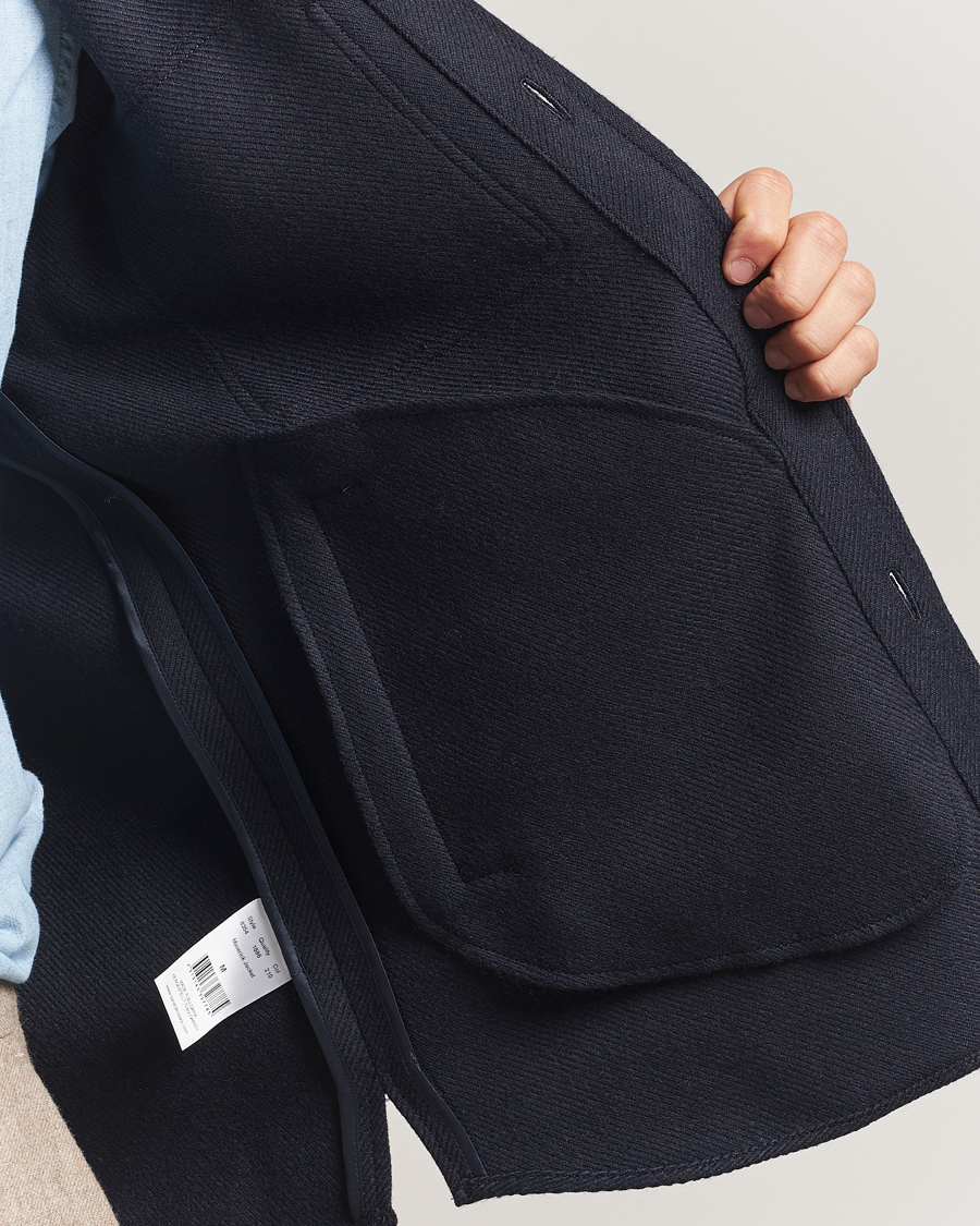 Uomini | Giacche | Oscar Jacobson | Maverick Wool Overshirt Navy