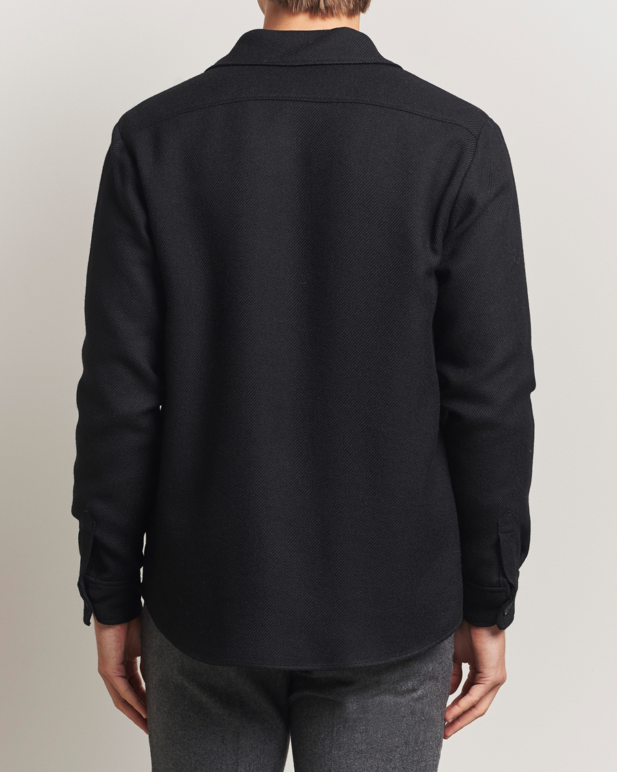 Uomini | Giacche | Oscar Jacobson | Maverick Wool Overshirt Black