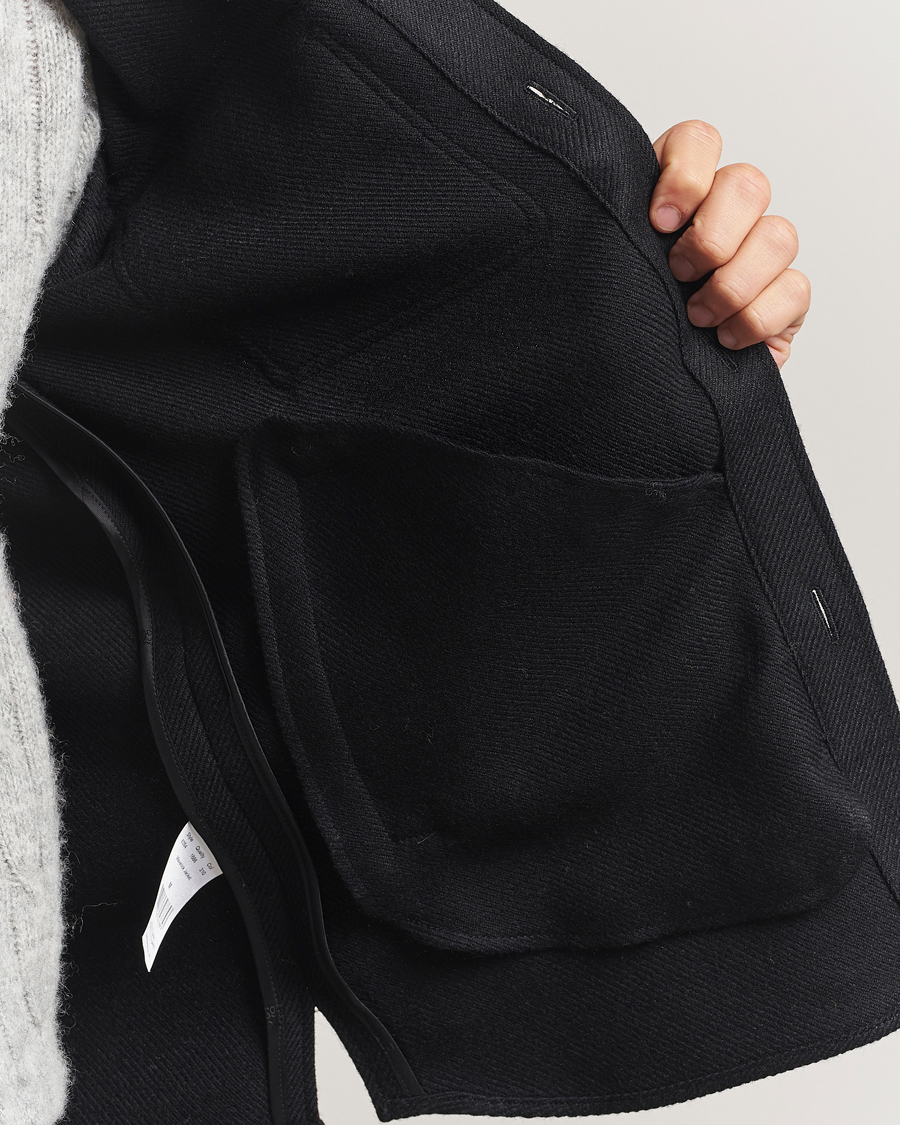 Uomini | Giacche | Oscar Jacobson | Maverick Wool Overshirt Black