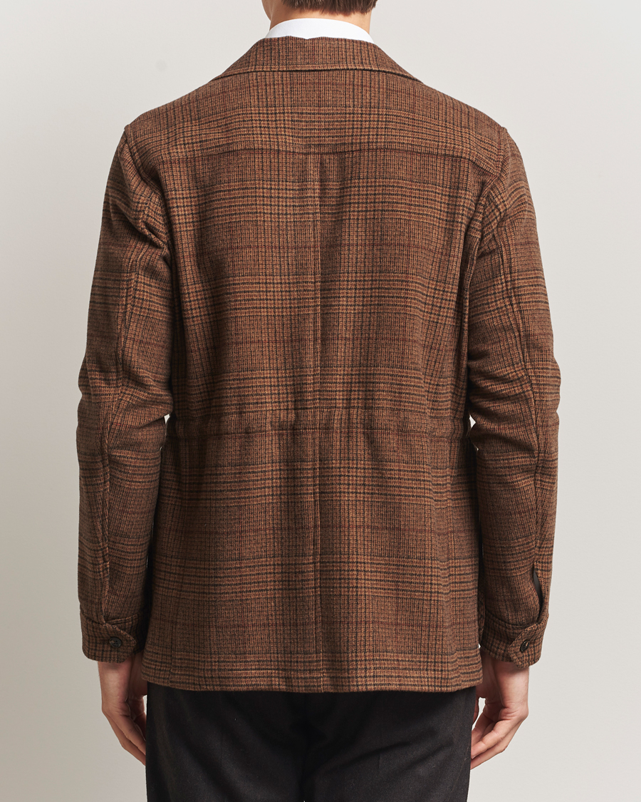Uomini | Giacche | Oscar Jacobson | Sirolo Checked Shirt Jacket Brown