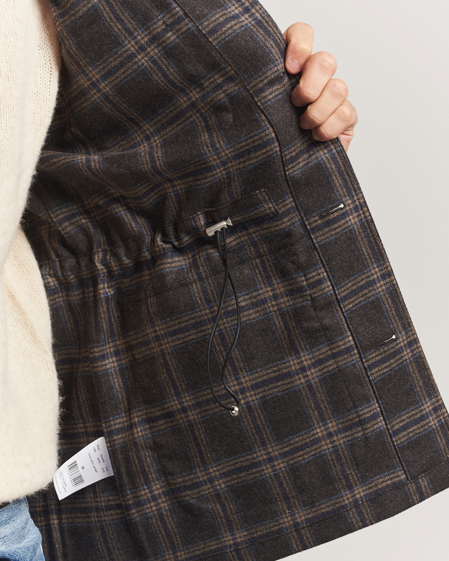 Uomini | Giacche | Oscar Jacobson | Sirolo Checked Shirt Jacket Brown/Blue