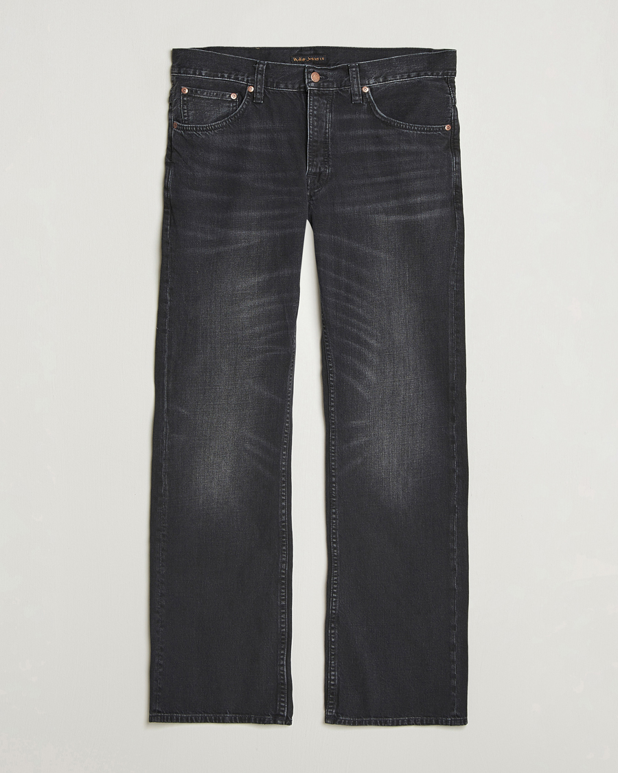Uomini | Jeans | Nudie Jeans | Flare Glenn Jeans Black Storm