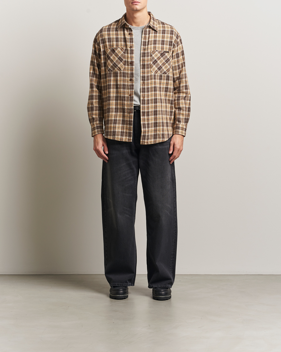 Uomini | Camicie | Nudie Jeans | Julian Checked Worker Shirt Brown