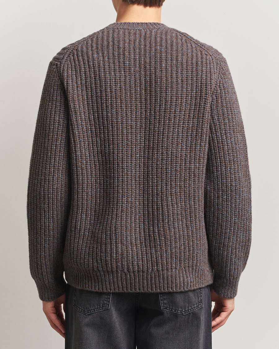 Uomini | Maglieria | Nudie Jeans | August Chunky Knitted Wool Sweater Brown
