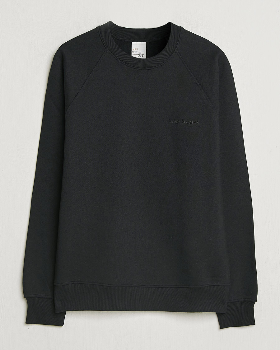 Uomini | Maglieria | Nudie Jeans | Palle Logo Crew Neck Sweatshirt Black