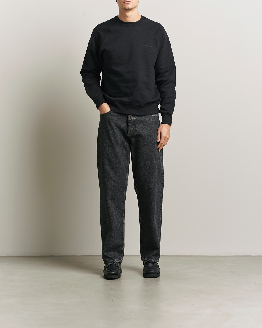 Uomini | Maglieria | Nudie Jeans | Palle Logo Crew Neck Sweatshirt Black