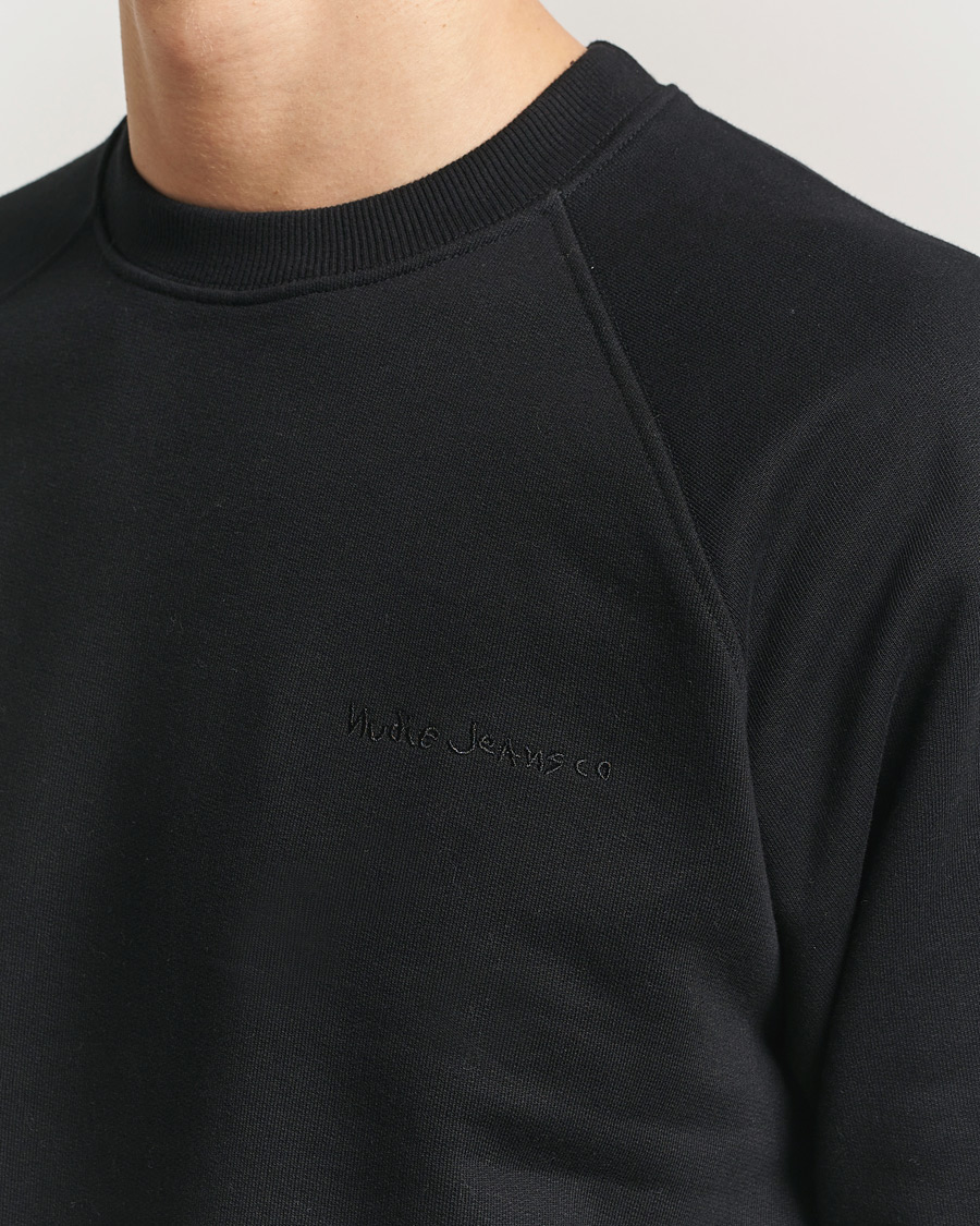Uomini | Maglieria | Nudie Jeans | Palle Logo Crew Neck Sweatshirt Black