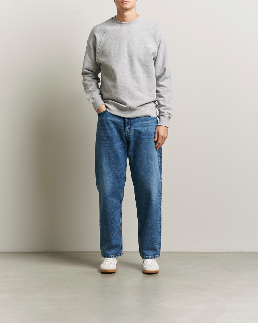 Uomini | Maglieria | Nudie Jeans | Palle Logo Crew Neck Sweatshirt Grey Melange