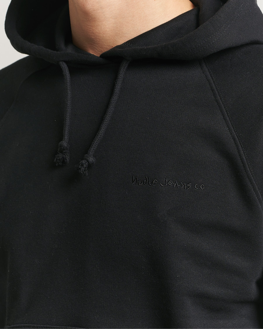 Uomini | Maglieria | Nudie Jeans | Gunde Logo Hoodie Black