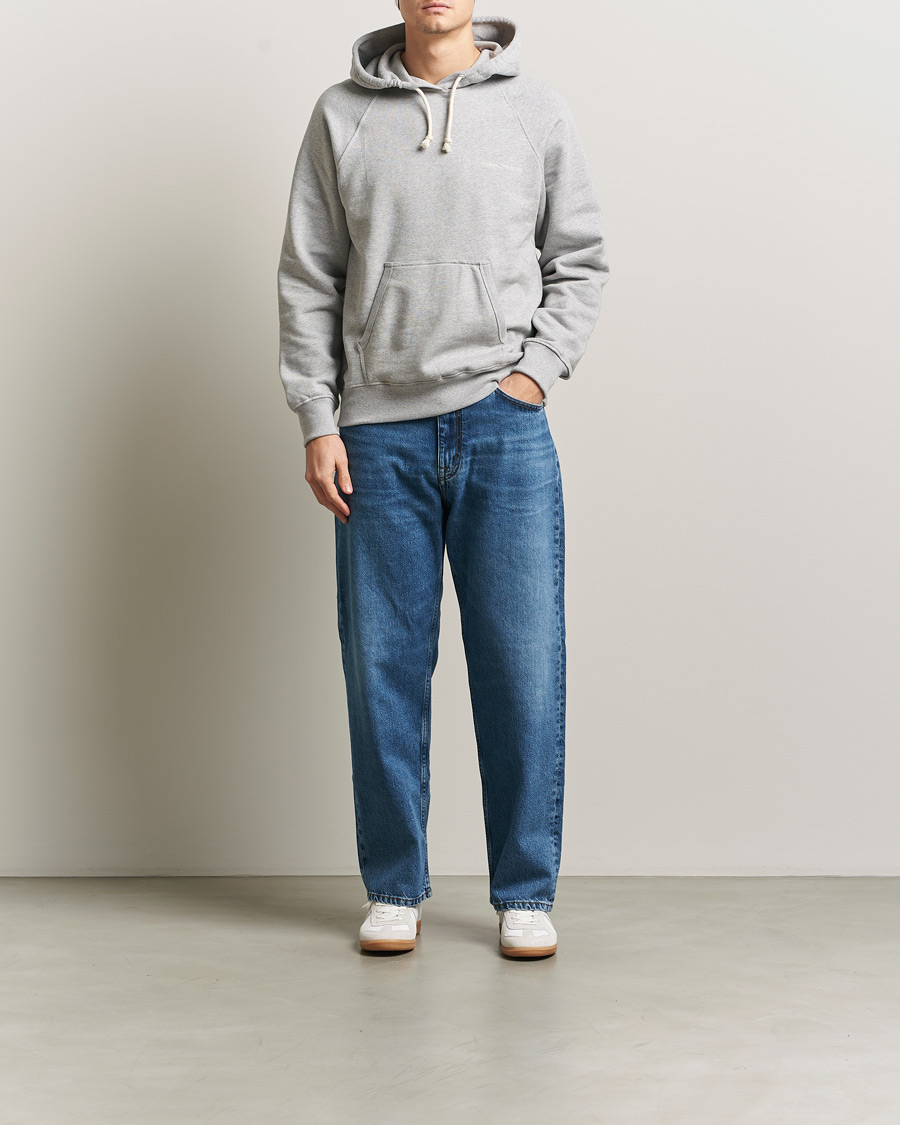 Uomini | Maglieria | Nudie Jeans | Gunde Logo Hoodie Grey Melange