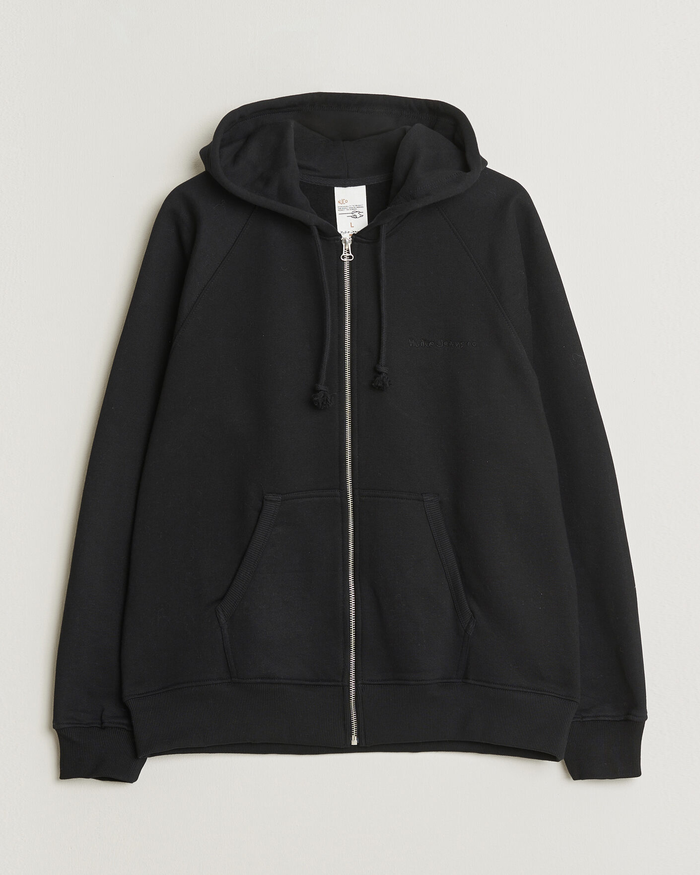 Uomini | Maglieria | Nudie Jeans | Gunde Logo Full Zip Hoodie Black