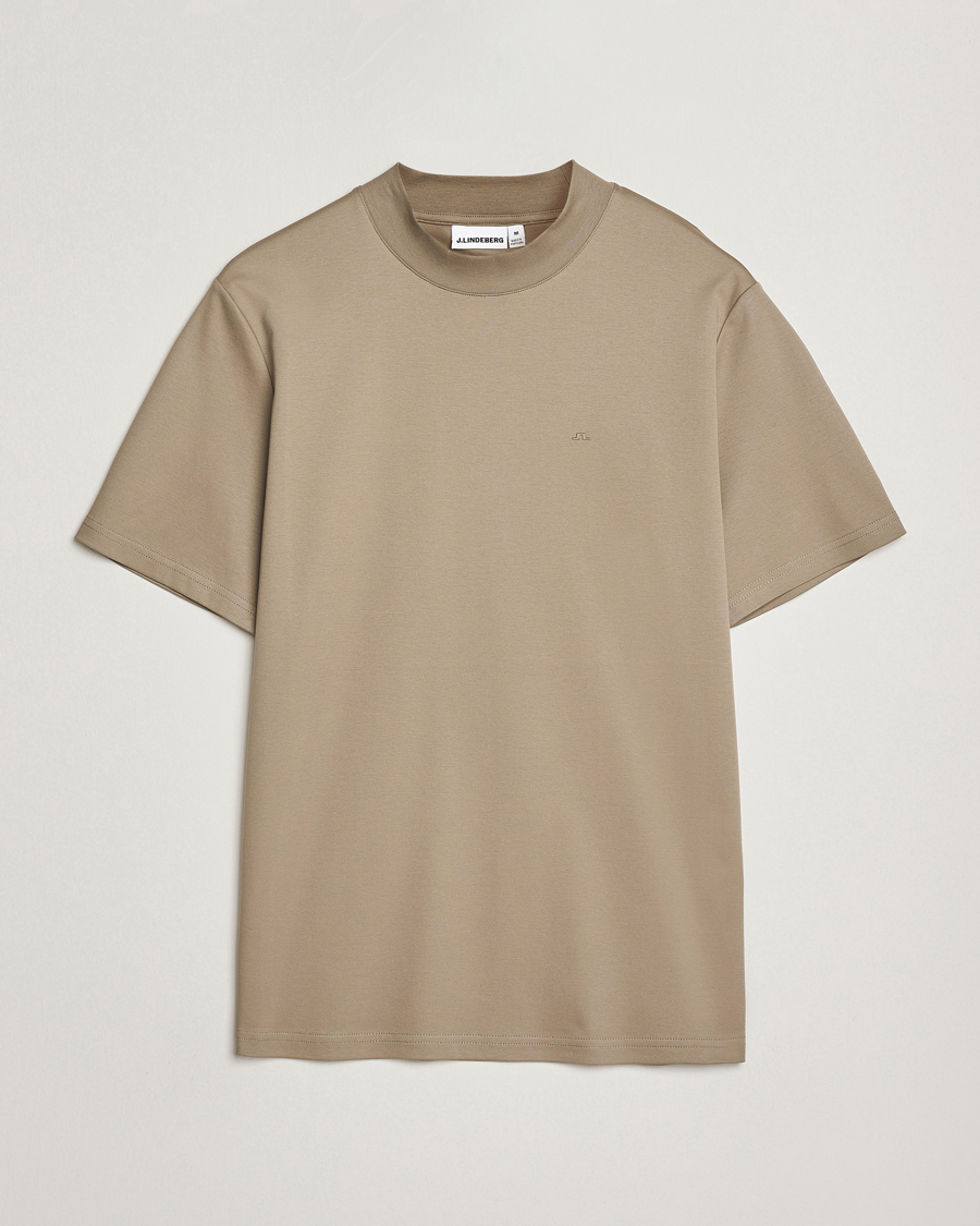 Uomini | T-shirt | J.Lindeberg | Ace Mock Neck T-Shirt Brindle
