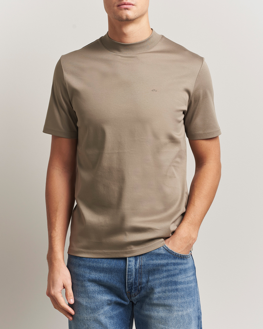 Uomini | T-shirt | J.Lindeberg | Ace Mock Neck T-Shirt Brindle