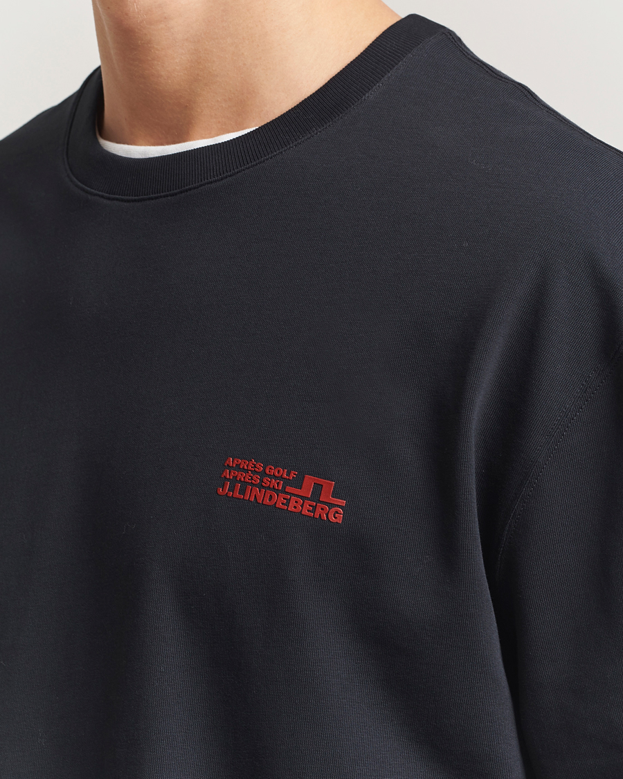 Uomini | T-shirt | J.Lindeberg | Walsh Printed Long Sleeve T-Shirt Black