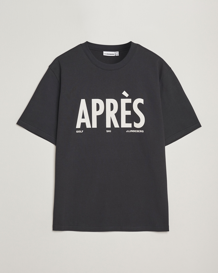 Uomini | T-shirt | J.Lindeberg | Hale Printed Crew Neck T-Shirt Black