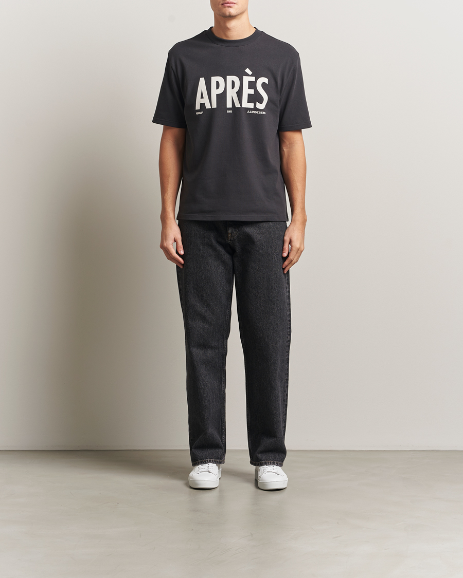 Uomini | T-shirt | J.Lindeberg | Hale Printed Crew Neck T-Shirt Black