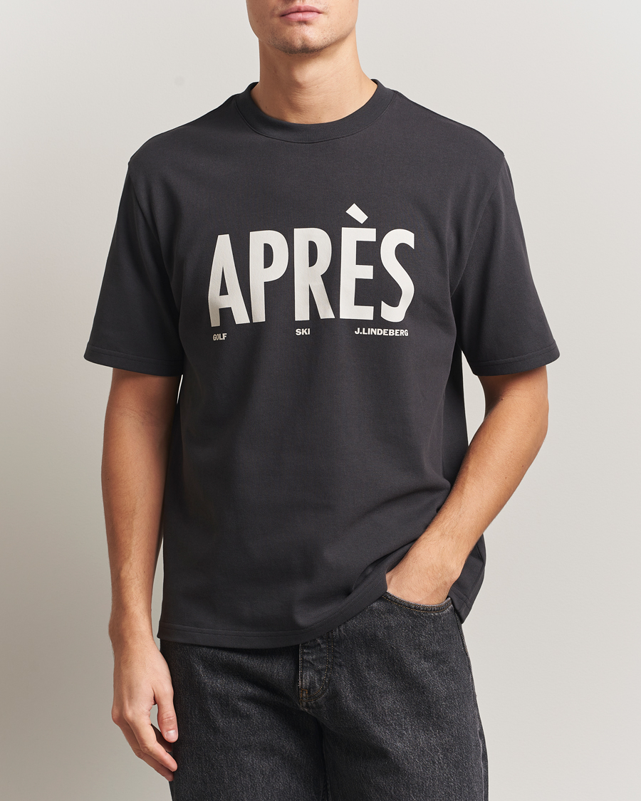 Uomini | T-shirt | J.Lindeberg | Hale Printed Crew Neck T-Shirt Black