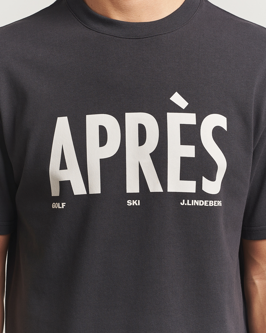 Uomini | T-shirt | J.Lindeberg | Hale Printed Crew Neck T-Shirt Black