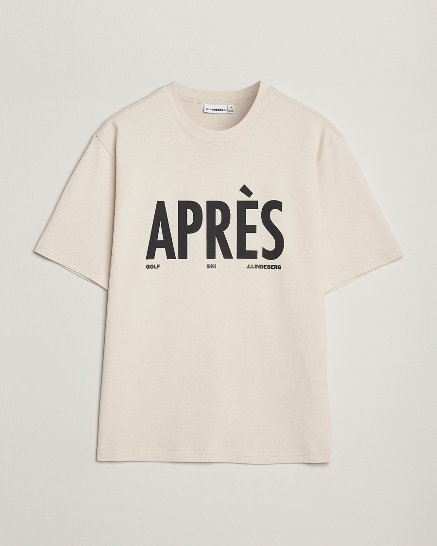 Uomini | T-shirt | J.Lindeberg | Hale Printed Crew Neck T-Shirt Moonbeam