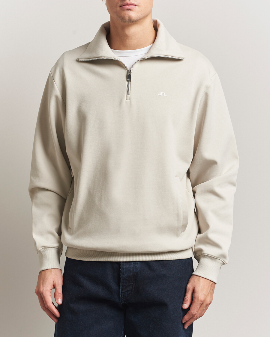 Uomini | Maglieria | J.Lindeberg | Callan Jersey Half Zip Moonbeam