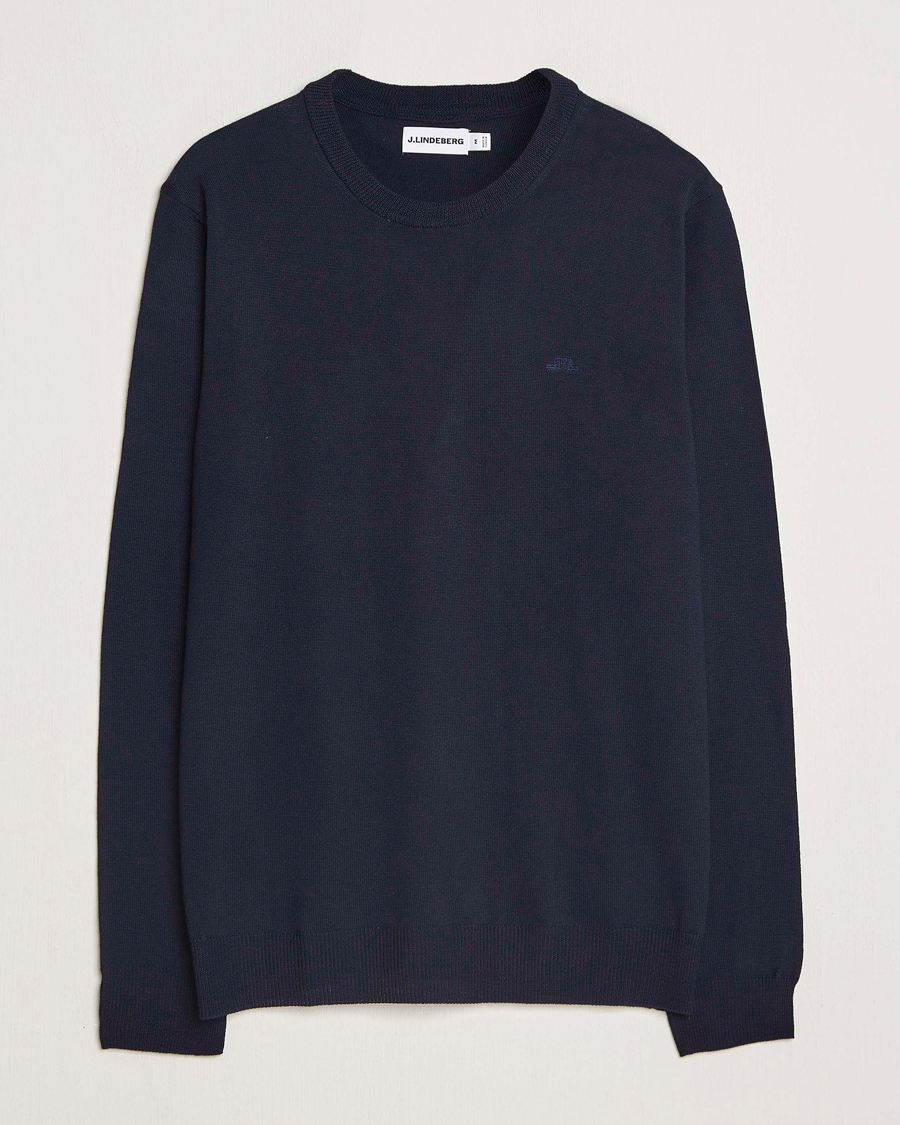Uomini | Maglieria | J.Lindeberg | Keane Merino Crew Neck Navy