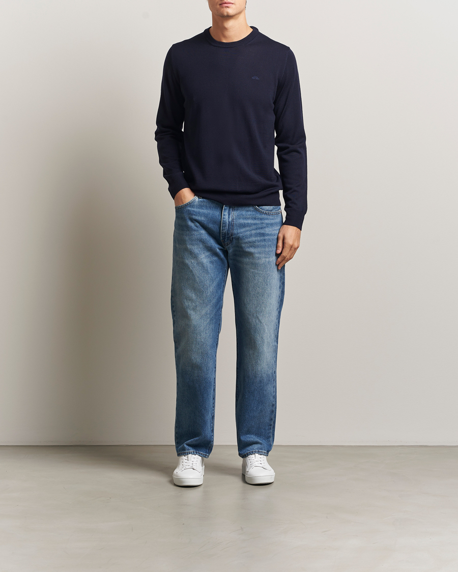 Uomini | Maglieria | J.Lindeberg | Keane Merino Crew Neck Navy