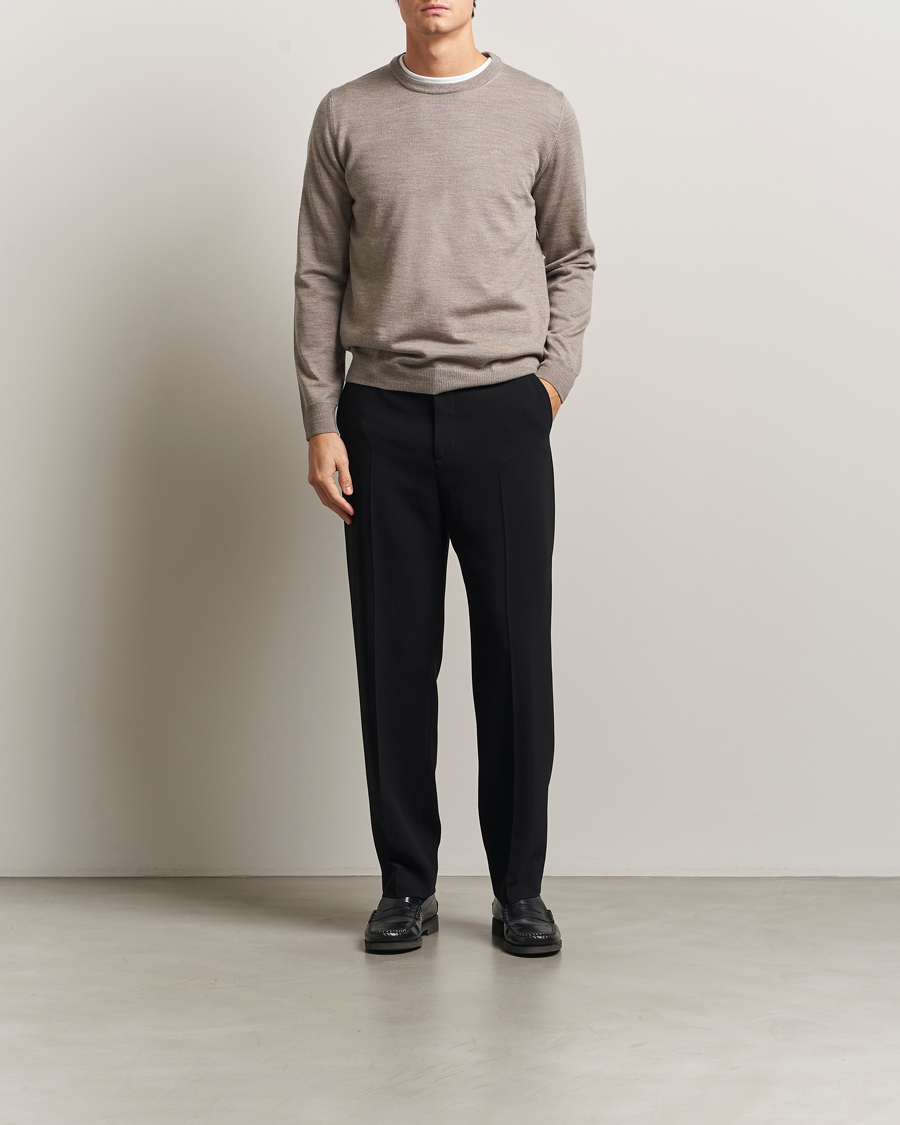 Uomini | Maglieria | J.Lindeberg | Keane Merino Crew Neck Brindle Melange