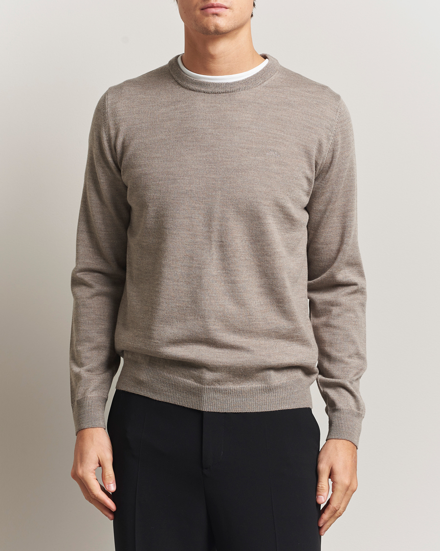 Uomini | Maglieria | J.Lindeberg | Keane Merino Crew Neck Brindle Melange