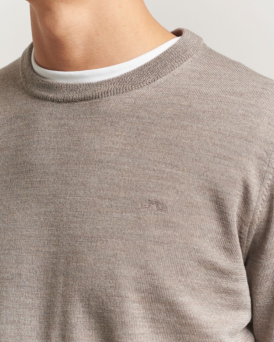Uomini | Maglieria | J.Lindeberg | Keane Merino Crew Neck Brindle Melange
