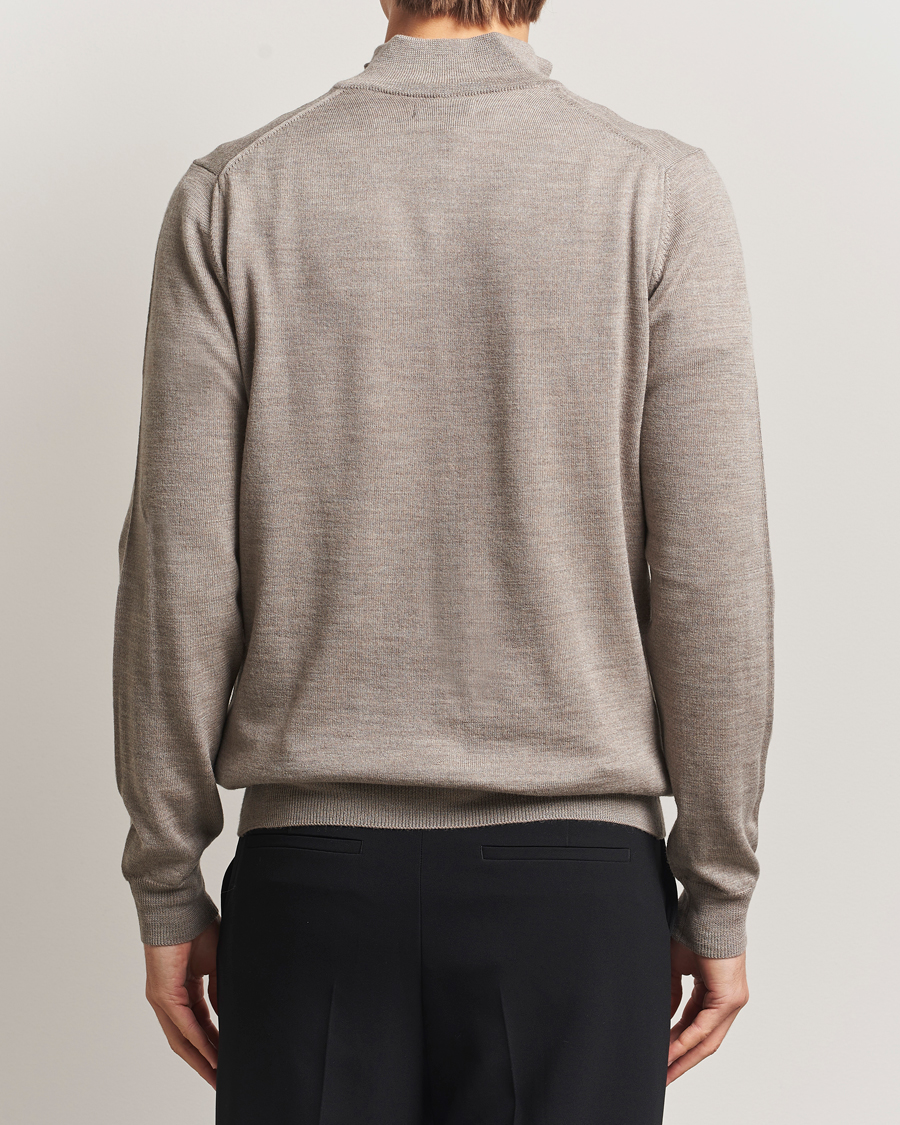 Uomini | Maglieria | J.Lindeberg | Kiyan Merino Half Zip Brindle Melange