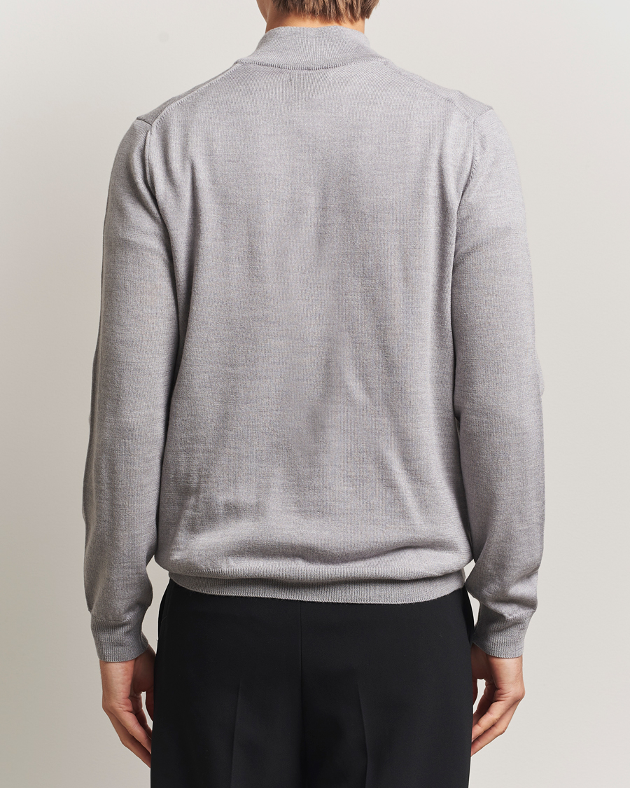 Uomini | Maglieria | J.Lindeberg | Kiyan Merino Half Zip Medium Grey Melange
