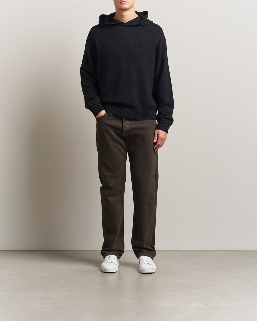 Uomini | Maglieria | J.Lindeberg | Edward Wool Knitted Hoodie Black