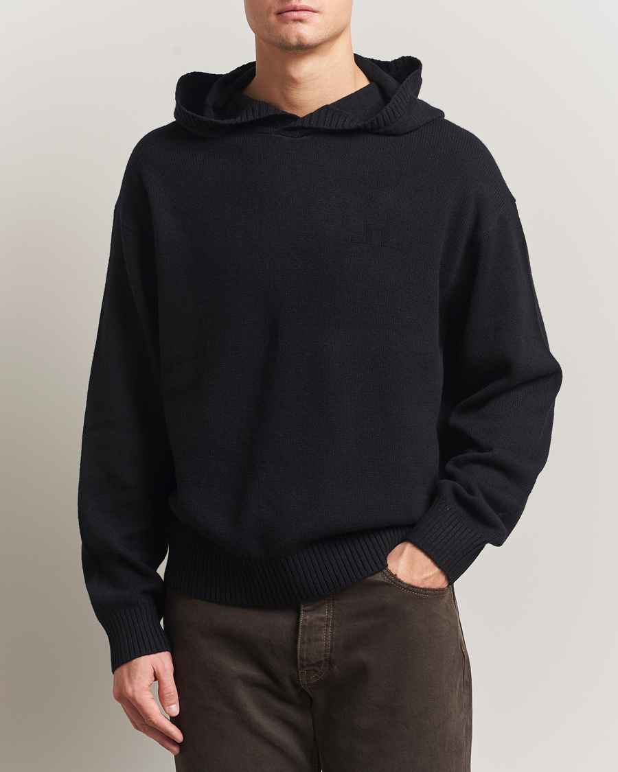 Uomini | Maglieria | J.Lindeberg | Edward Wool Knitted Hoodie Black