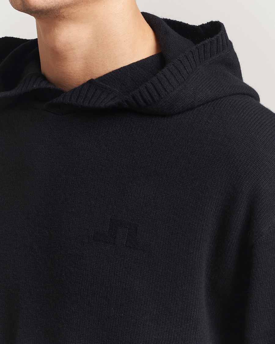 Uomini | Maglieria | J.Lindeberg | Edward Wool Knitted Hoodie Black