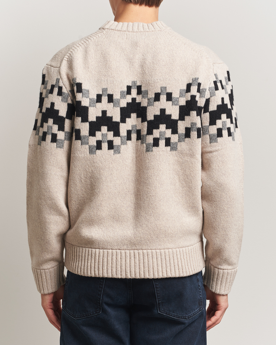 Uomini | Maglieria | J.Lindeberg | Faris Wool Knitted Fairisle Sweater Moonbeam