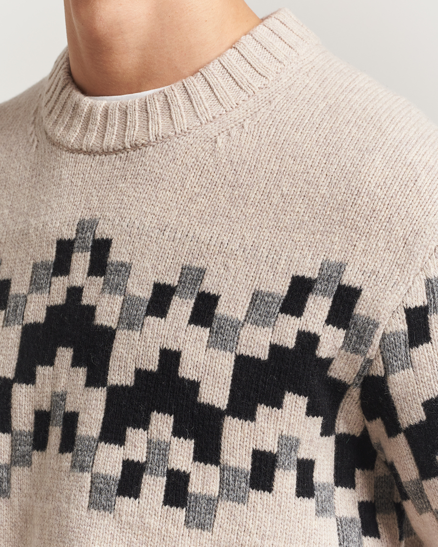 Uomini | Maglieria | J.Lindeberg | Faris Wool Knitted Fairisle Sweater Moonbeam